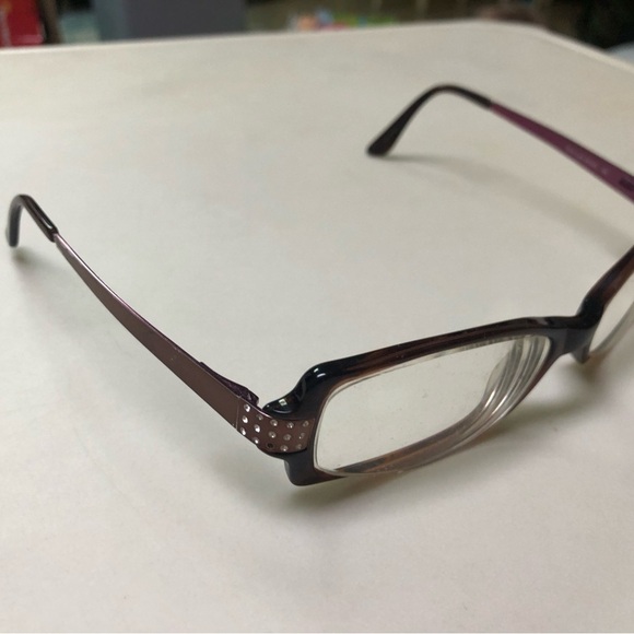 Stylish Purple “Lucky Plum” Glasses *frames only* with Rhinestone Accents *flaw - Picture 1 of 8
